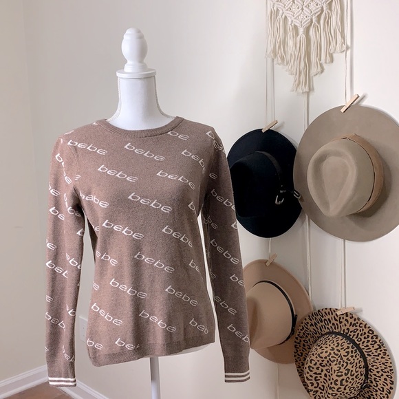 bebe Brown sweater size L NWT - Picture 1 of 7